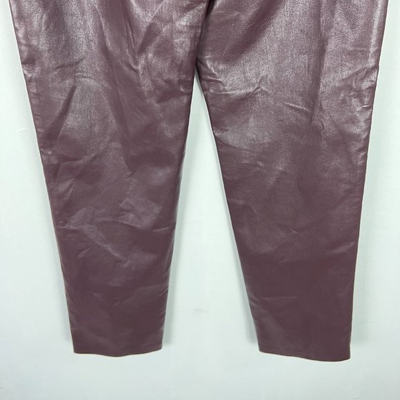 Aritzia Wilfred The Melina Pant High-waisted Vegan Leather Carob Chip Size 10 I1 - Picture 8 of 10